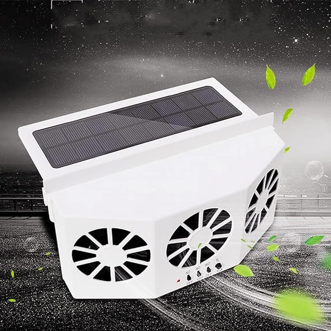 Car Solar Powered Window Exhaust Fan, Air Purifier, Solar Power Air Vent Radiator Fan for Backseat or Frontseat, Vehicle Ventilation Fan